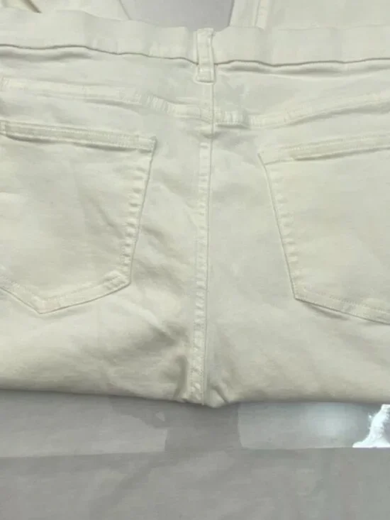 Denim & Co White Straight Leg Jeans Size 2 Ankle Button Hem - Picture 8 of 16